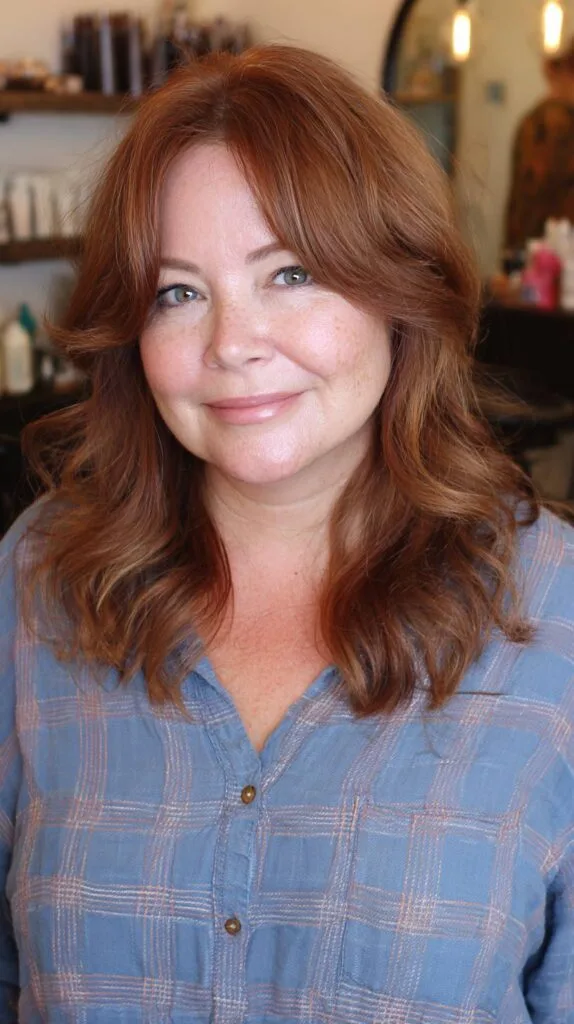 Softly Layered Mid-Length Cut with Gentle Waves