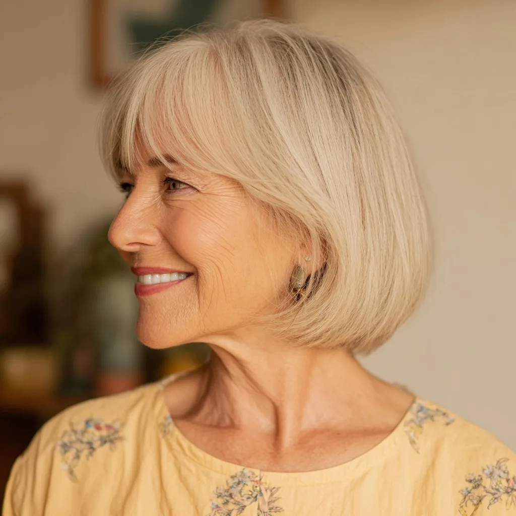Softly Textured Blunt Bob with Subtle Movement
