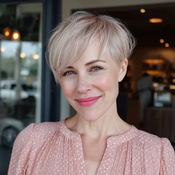Softly Textured Blunt Pixie with Subtle Highlights
