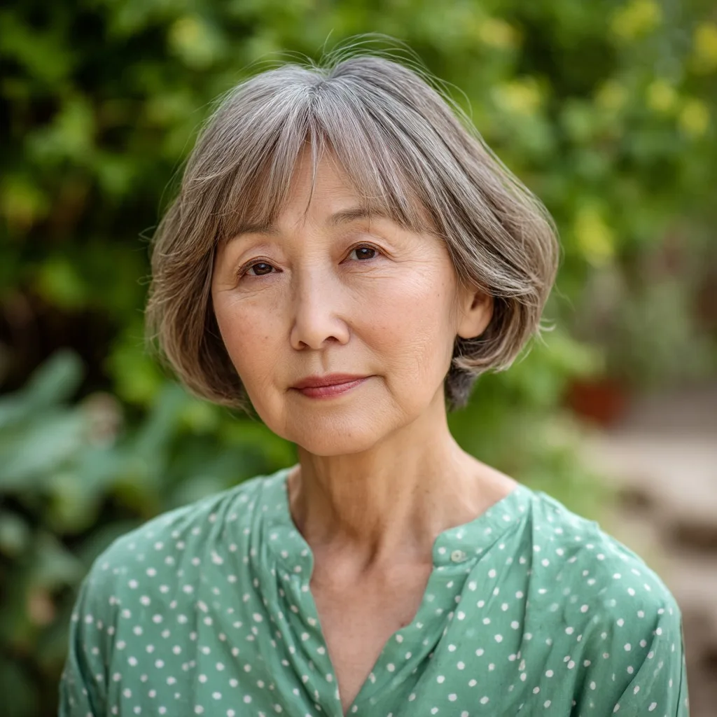 Softly Textured Bob with Delicate Curtain Bangs