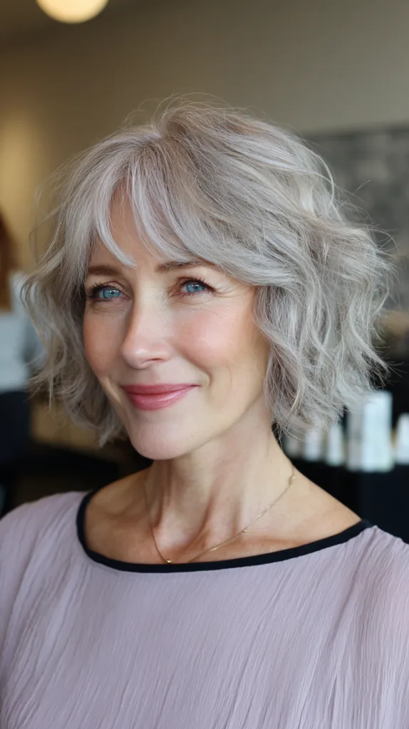 Softly Textured Chin-Length Bob with Subtle Waves