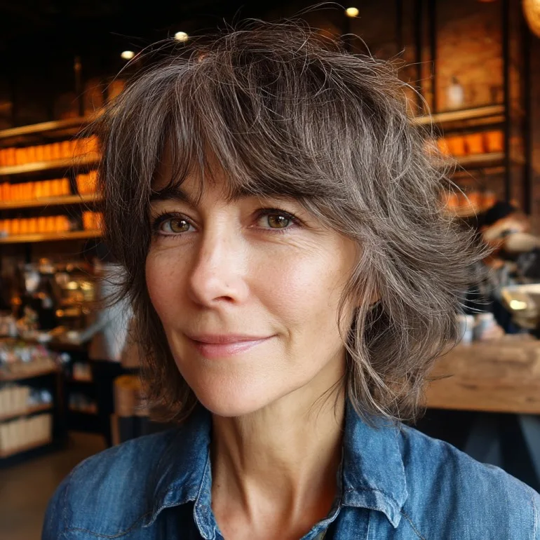 Softly Textured Layered Cut with Wispy Bangs