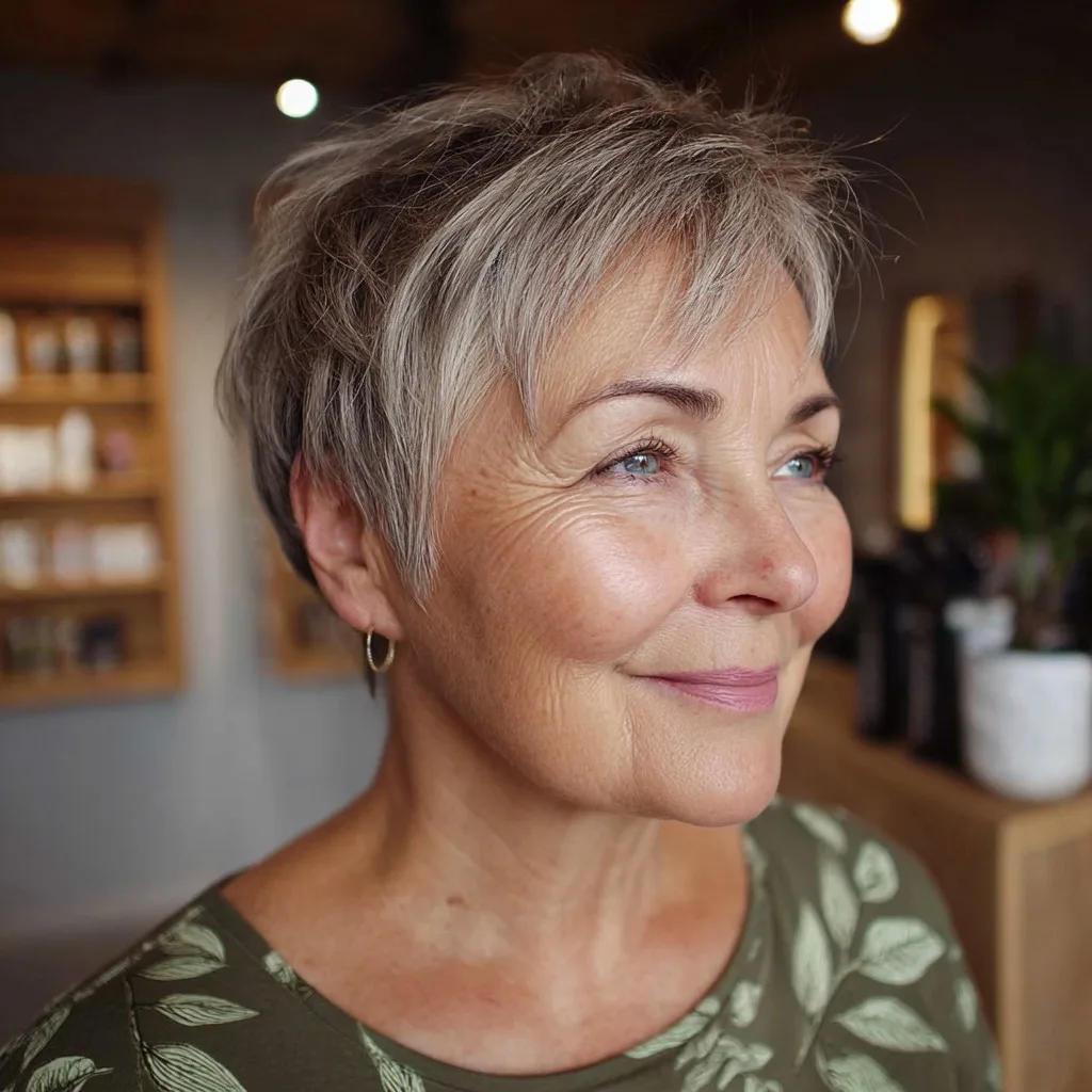 Softly Textured Pixie Cut with Subtle Volume