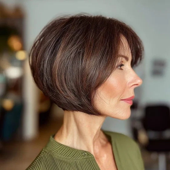 Stylish Angled Bob with Subtle Highlights