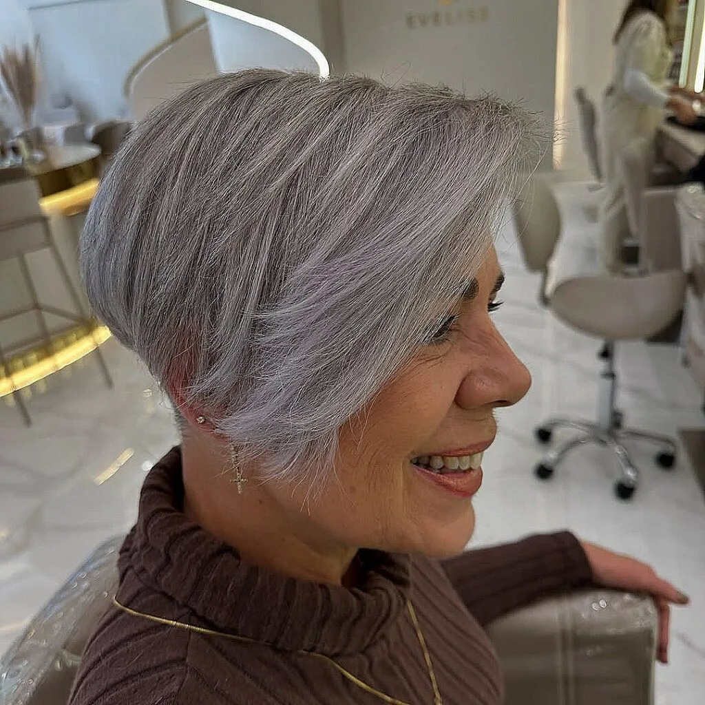 Stylish Angled Pixie Bob with Soft Layers