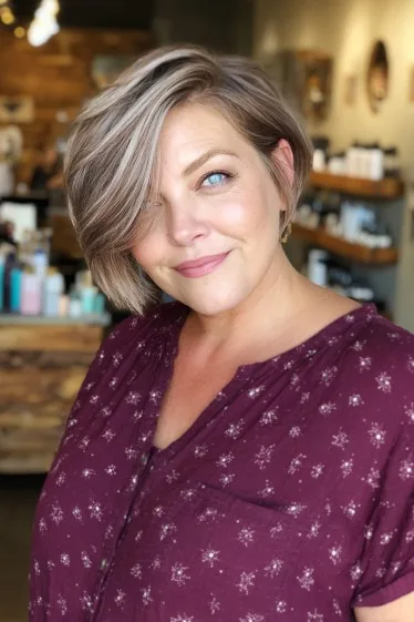 Stylish Asymmetrical Bob with Subtle Highlights