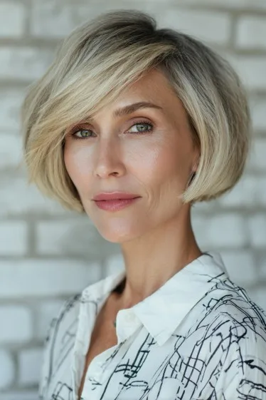 Stylish Blunt Bob with Soft Angled Layers
