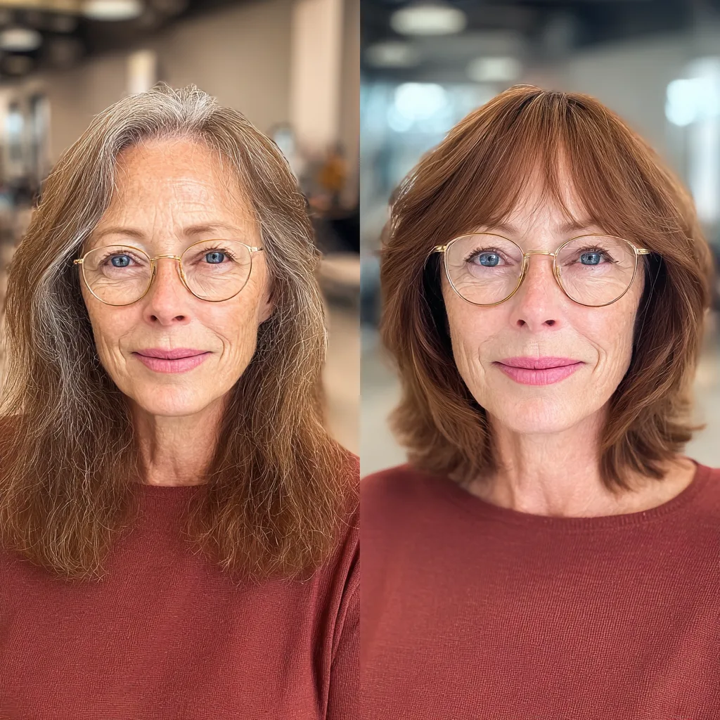 Stylish Chocolate Lob with Soft Bangs