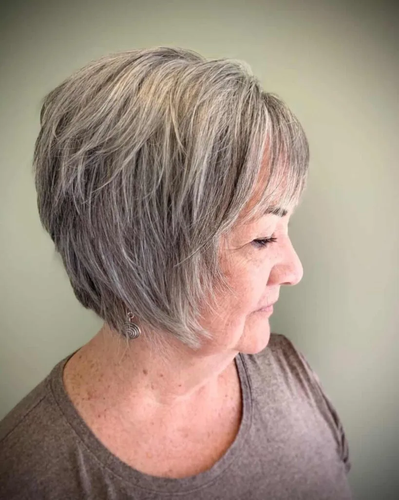 Stylish Pixie Bob with Fringes for Older Women