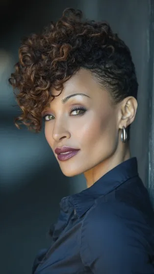 Stylish Short Curly Cut with Defined Texture