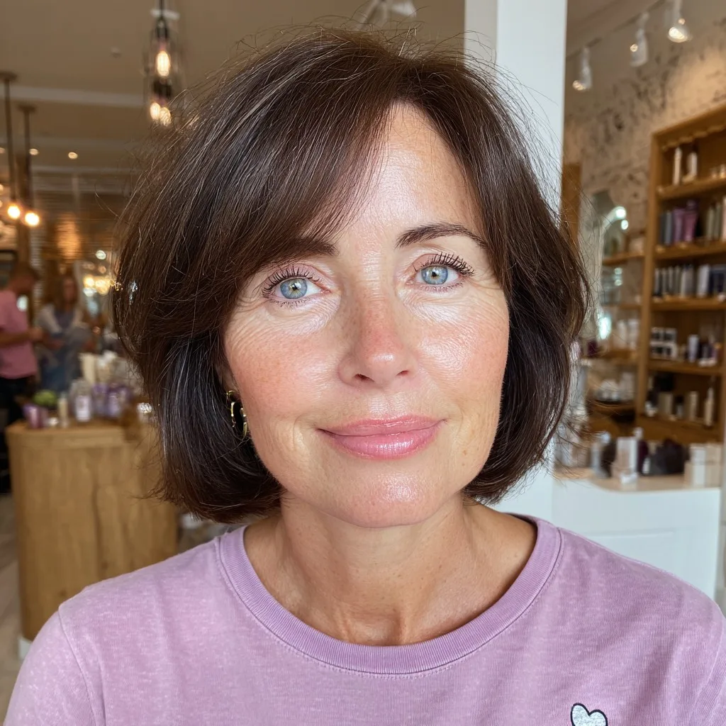 Stylish Soft Brown Bob with Subtle Layers