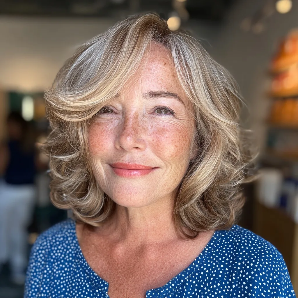 Stylish Softly Layered Waves with Side Bangs