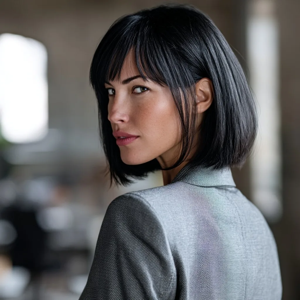 Stylish Straight Bob with Soft Fringe