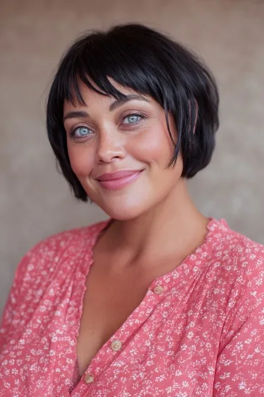 Stylish Textured Bob with Subtle Fringe