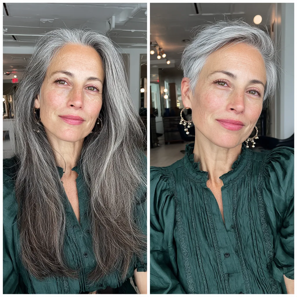 Stylish Textured Grey Pixie Cut with Soft Volume