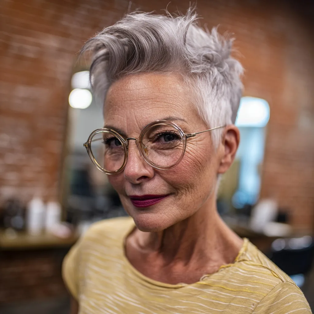 Stylish Textured Silver Crop with Volume