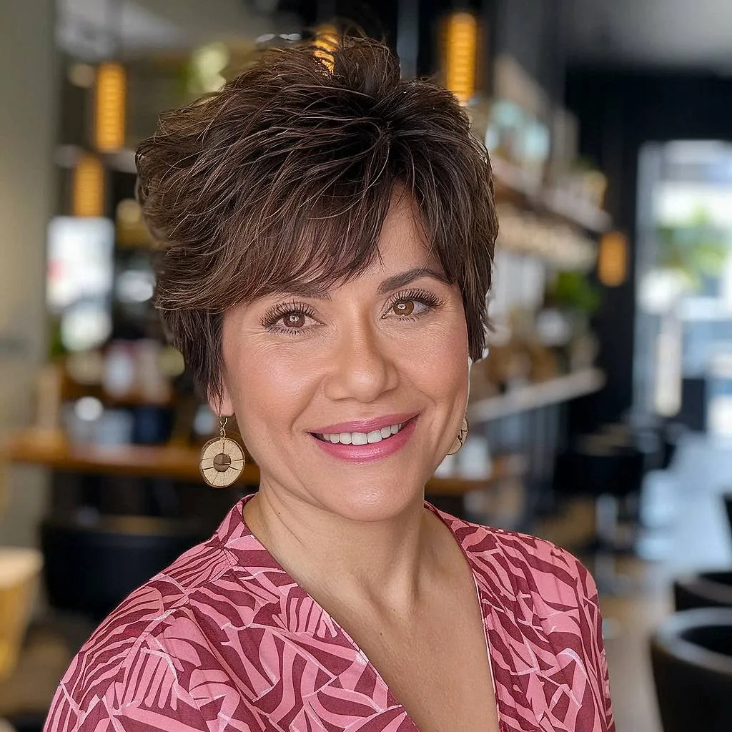 Super short shag cut with choppy layers and textured bangs