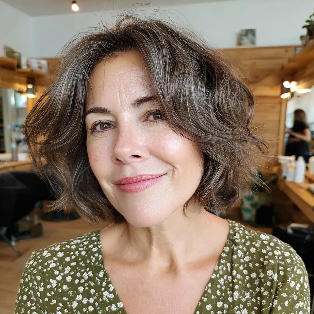 Textured Ashy Bob with Soft Waves