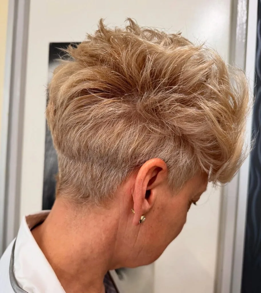 Textured Blonde Pixie Cut with Volume