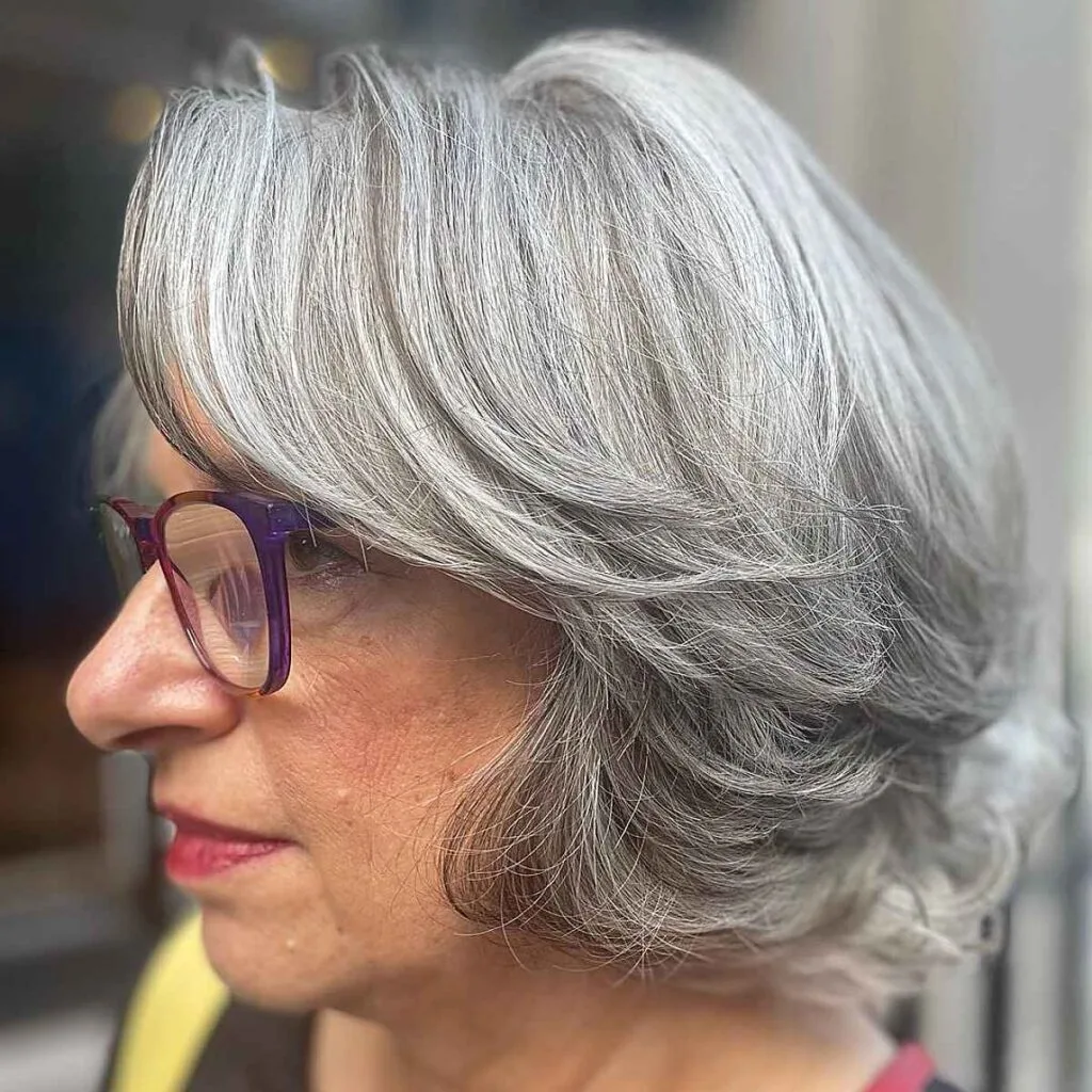 Textured Bob with Petite Frames for women over sixty