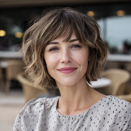 Textured Bob with Playful Volume