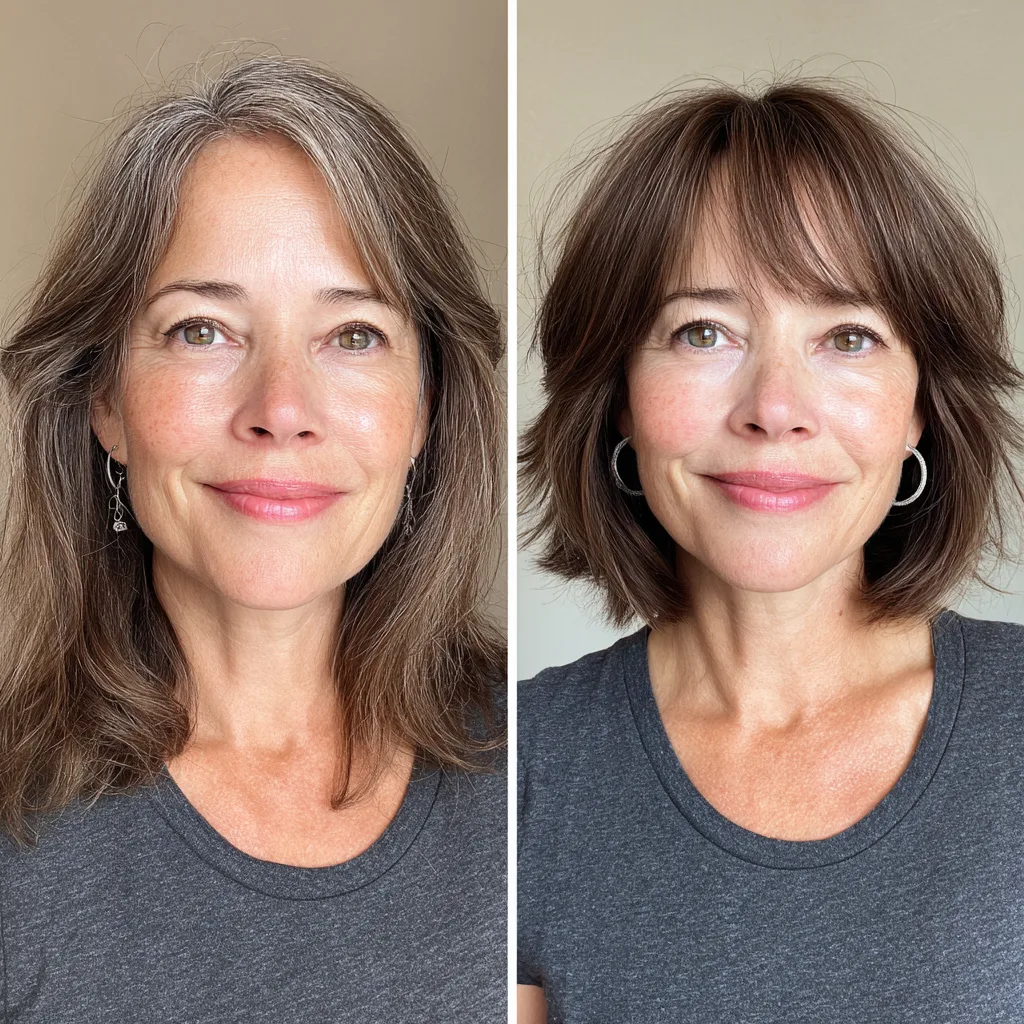 Textured Bob with Soft Bangs and Subtle Layers