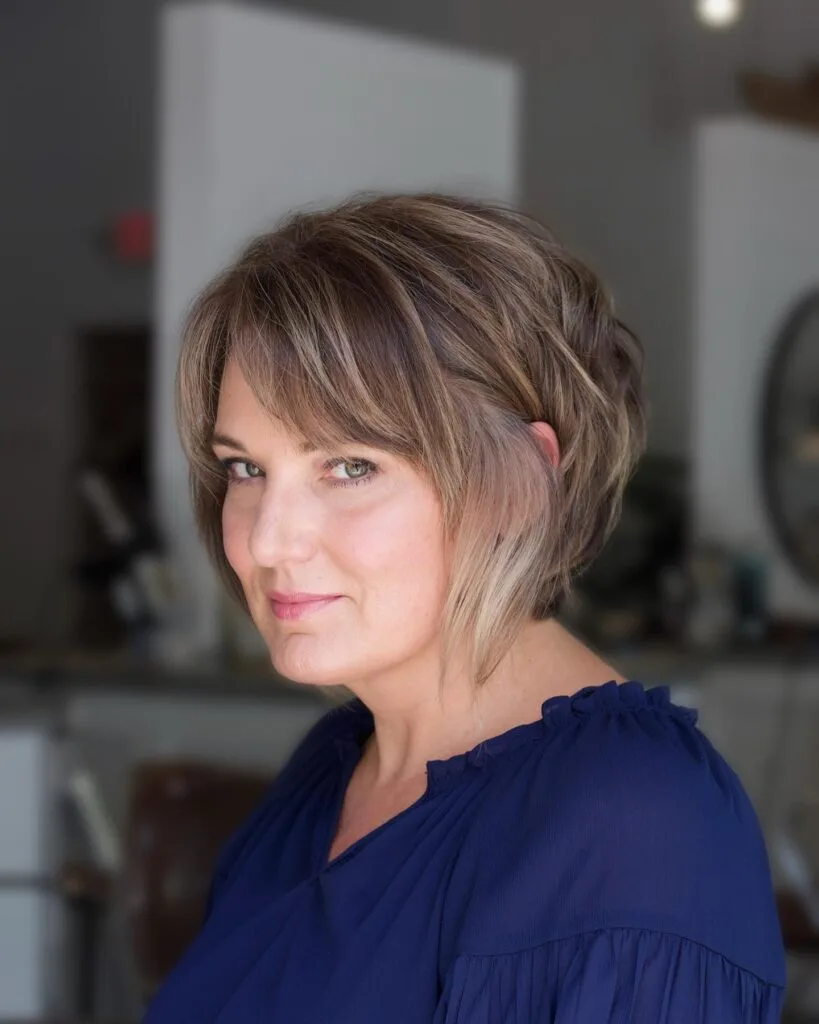 Textured Bob with Soft Side Bangs