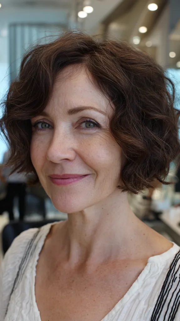 Textured Chin-Length Bob with Defined Curls