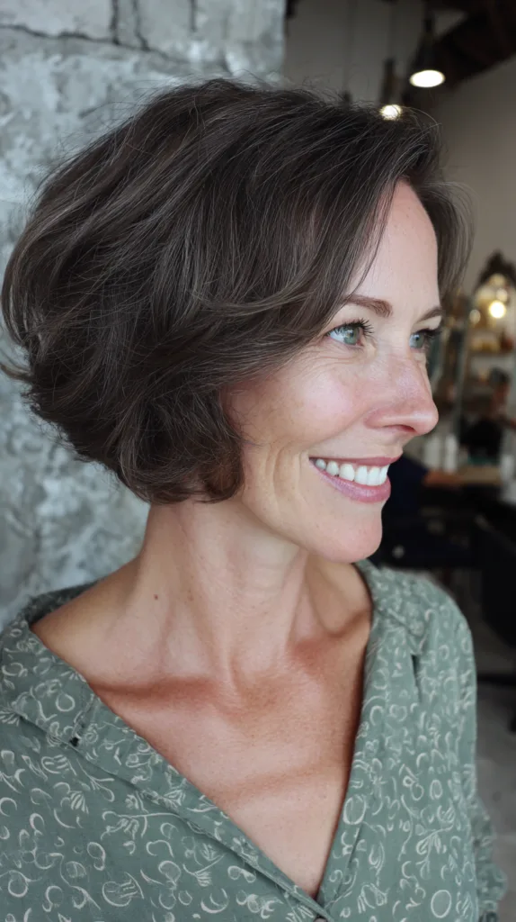 Textured Chin-Length Bob with Subtle Waves