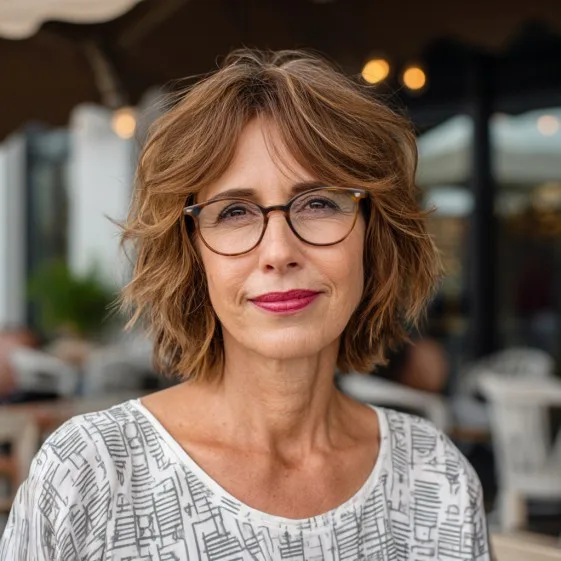 Textured Choppy Bob with Effortless Volume