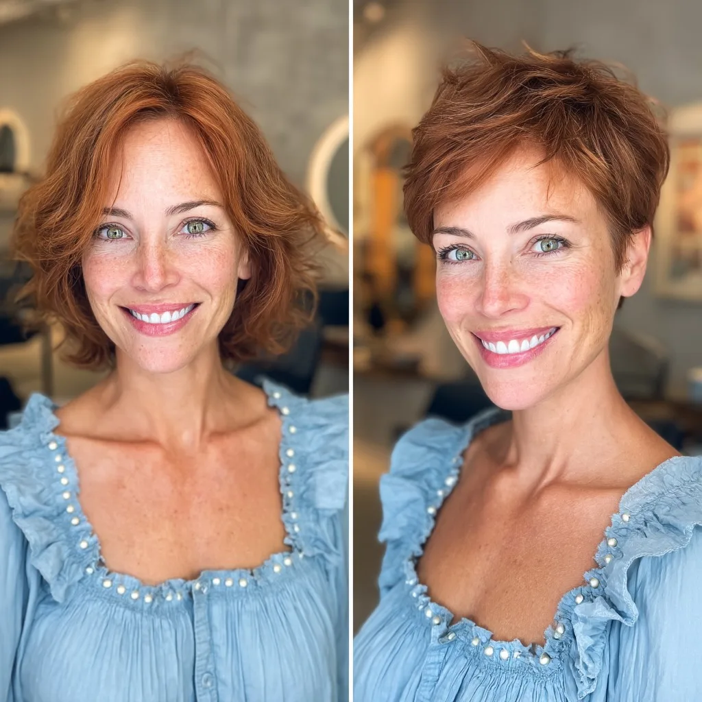 Textured Copper Pixie Cut with Soft Layers