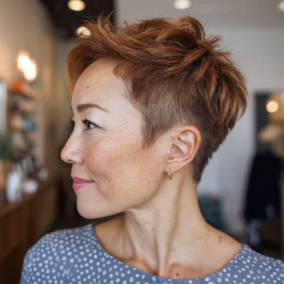 Textured Copper Pixie with Undercut