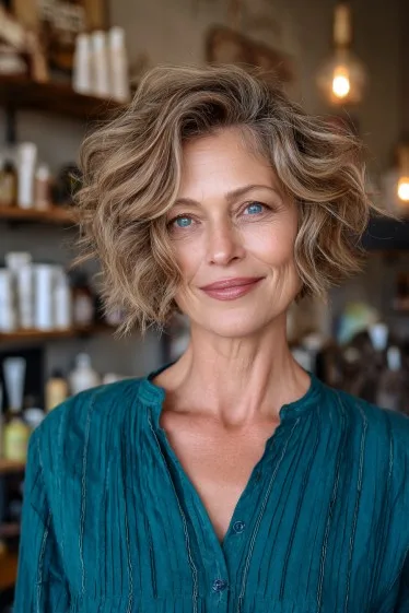 Textured Curly Bob with Soft Movement