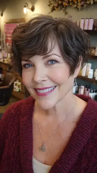 Textured Ear-Length Crop with Soft Curls