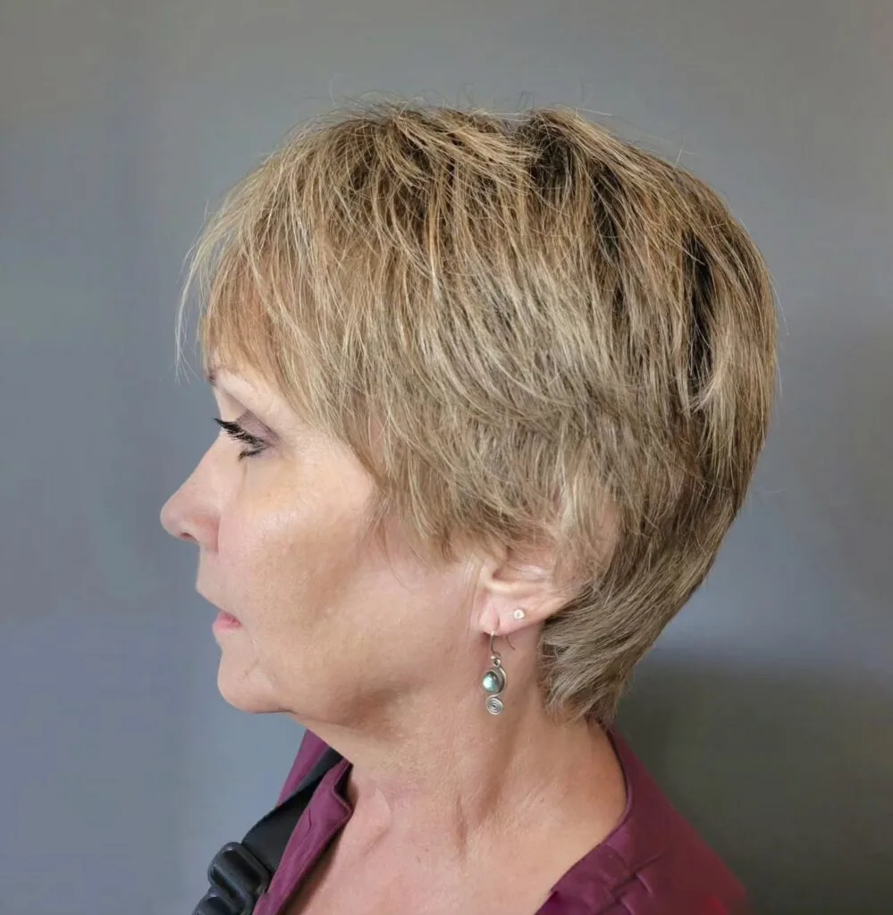Textured Feathered Crop with Subtle Highlights