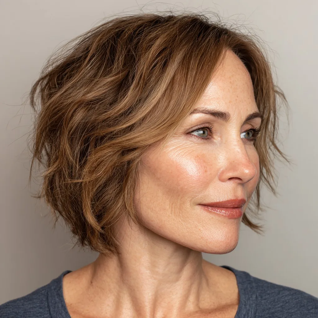 Textured Jaw-Length Cut with Soft Waves