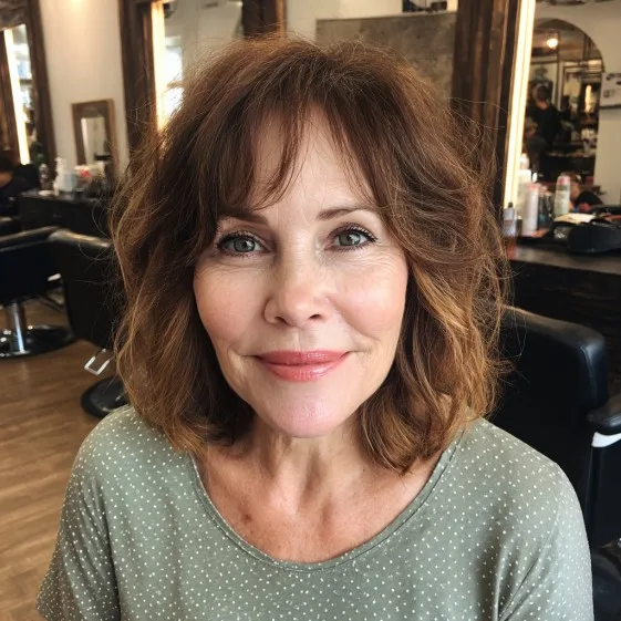 Textured Layered Bob with Soft Face-Framing Highlights