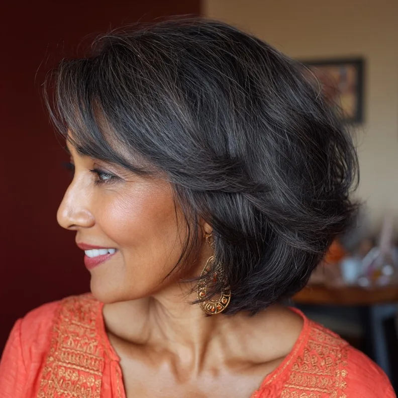 Textured Layered Bob with Soft Waves