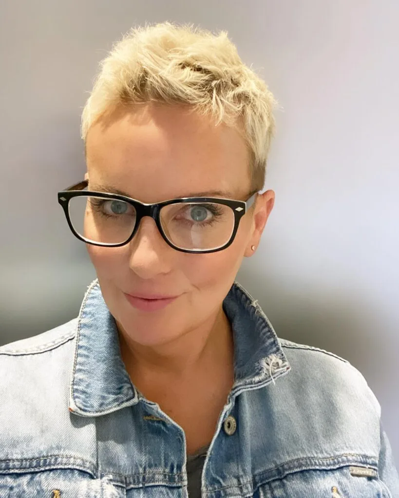 Textured Light Blonde Pixie Cut