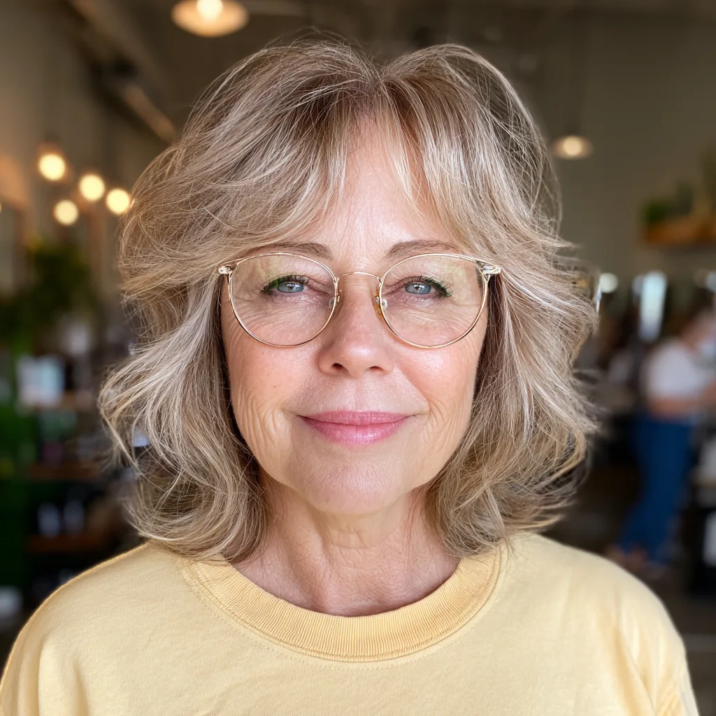 Textured Long Choppy Bob with Soft Waves