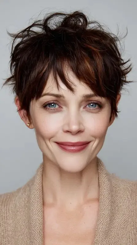 Textured Messy Pixie Cut with Lively Volume