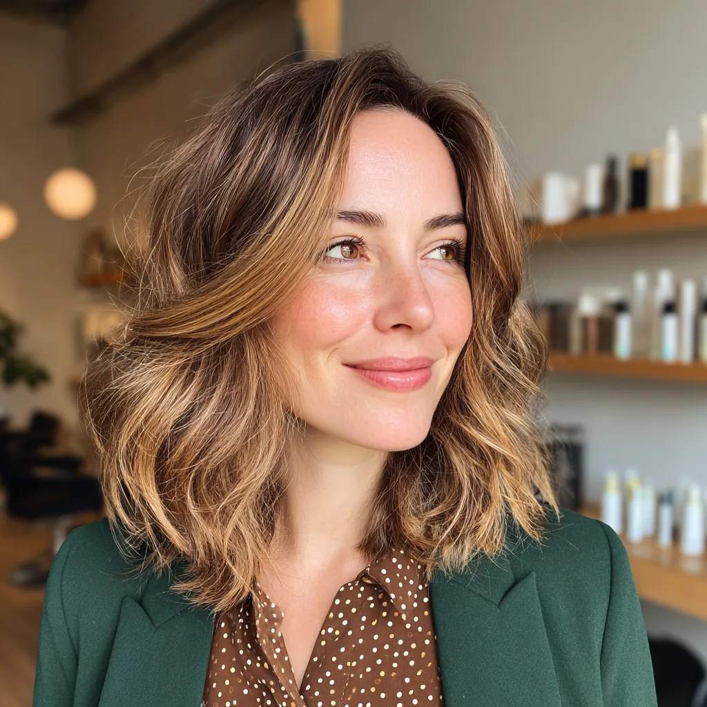 Textured Mid-Length Shag with Soft Waves