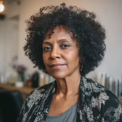 Textured Natural Curly Crop with Defined Volume
