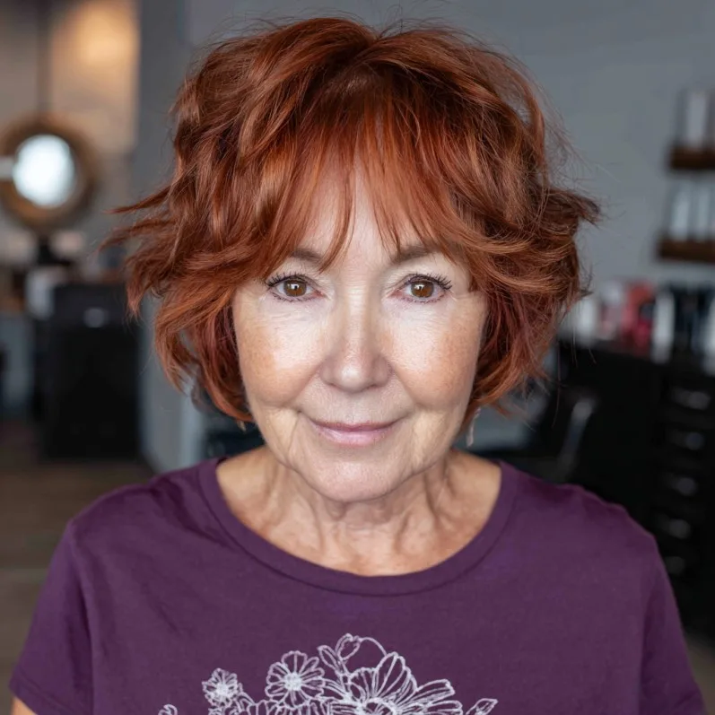 Textured Red Bob with Soft Volume