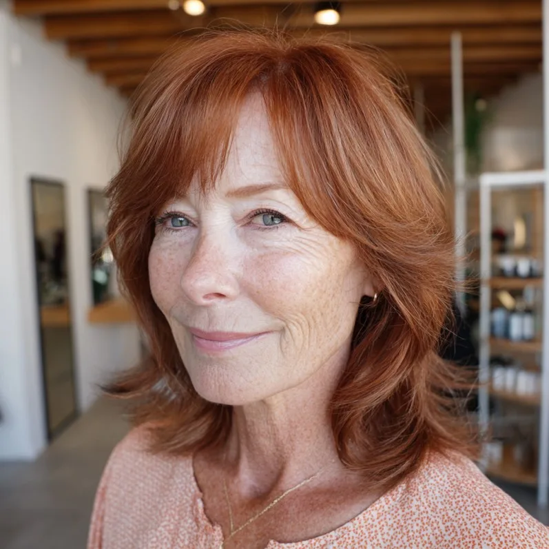 Textured Red Bob with Subtle Layers