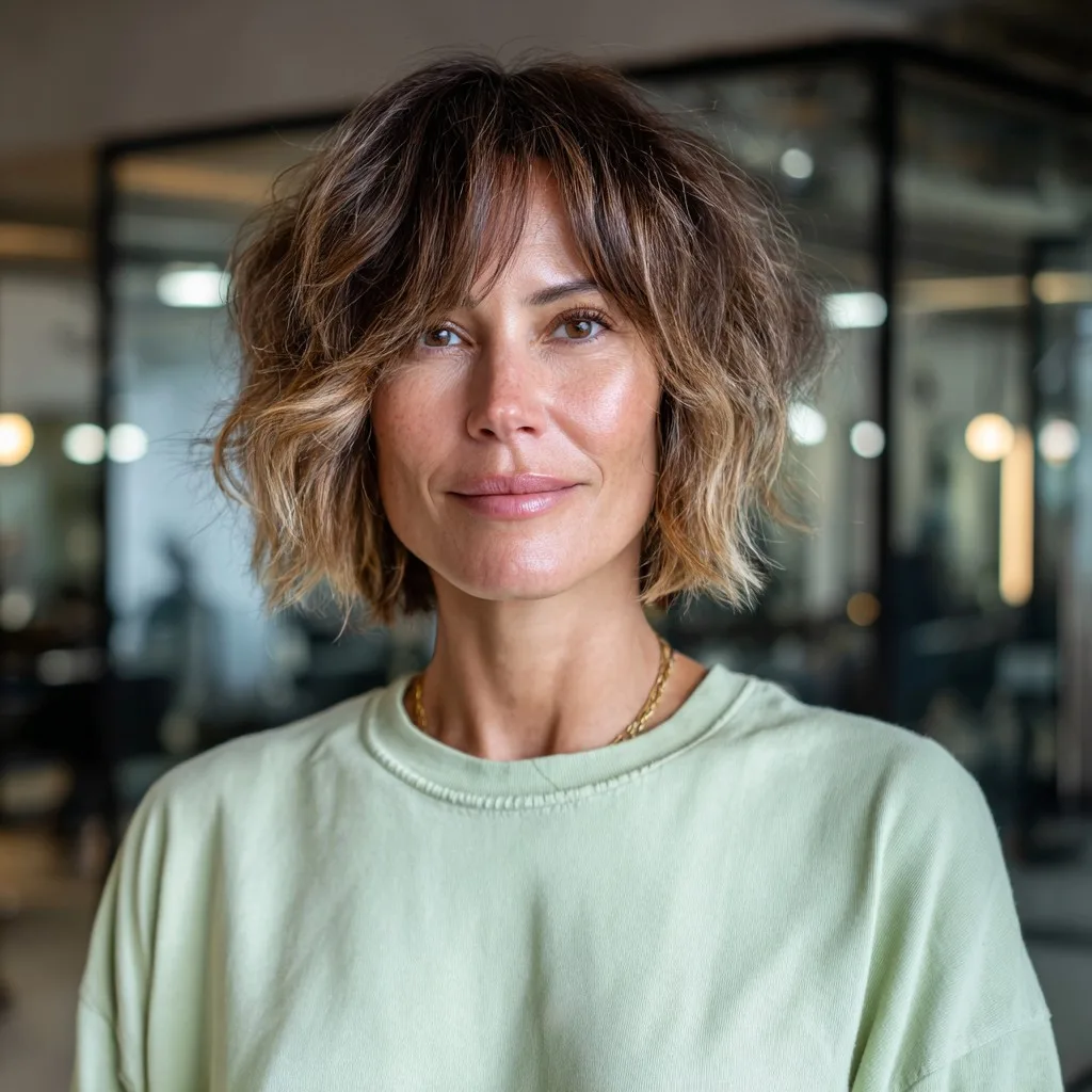 Textured Shaggy Bob with Bold Volume