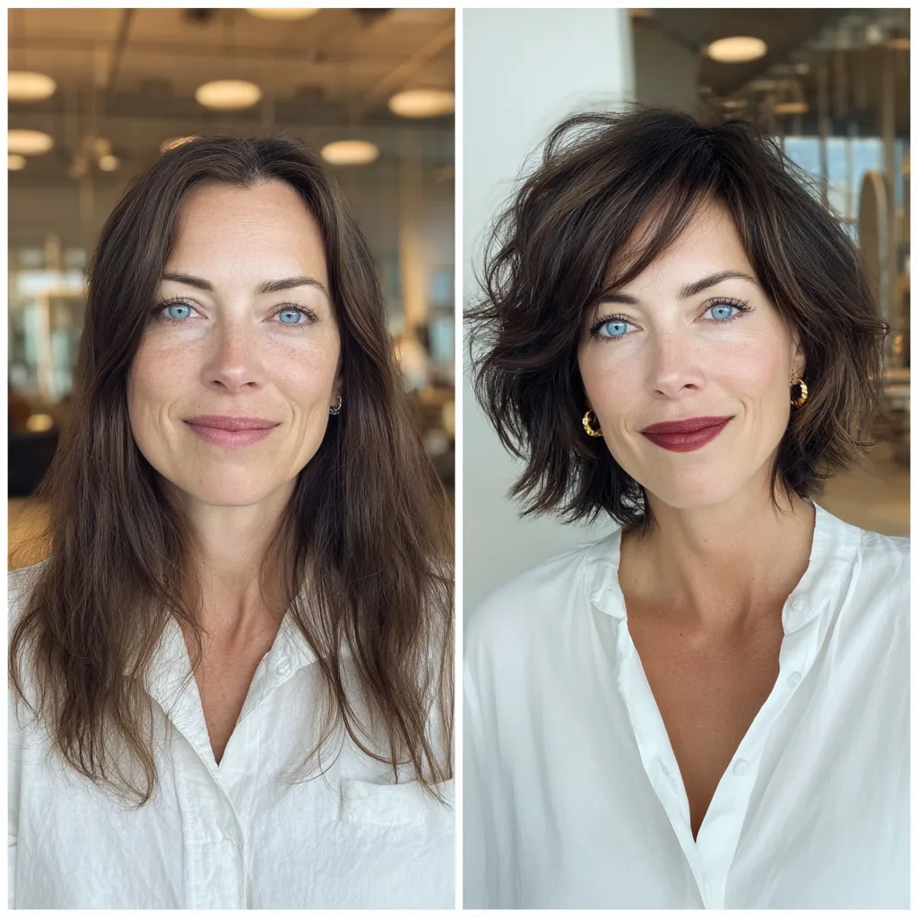 Textured Shaggy Bob with Flirty Bangs