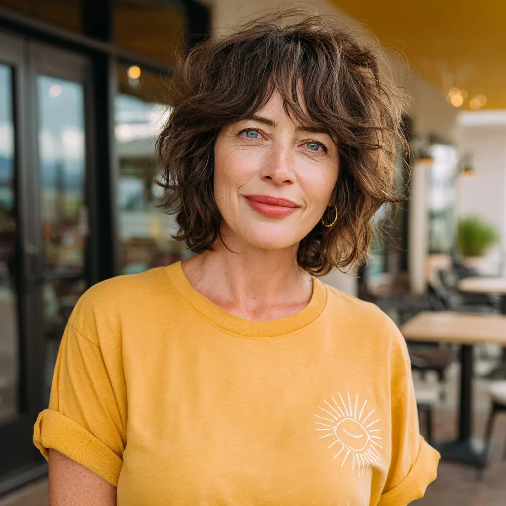 Textured Shaggy Bob with Soft Waves