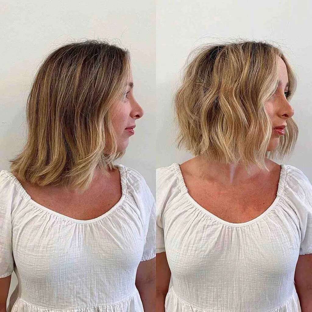 Textured Short Bob for Women Over 50 with Thick Hair