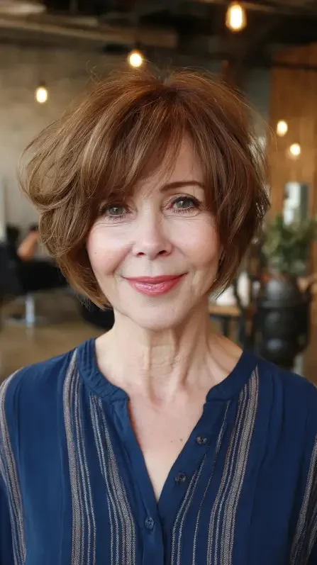 Textured Short Bob with Fluffy Layers